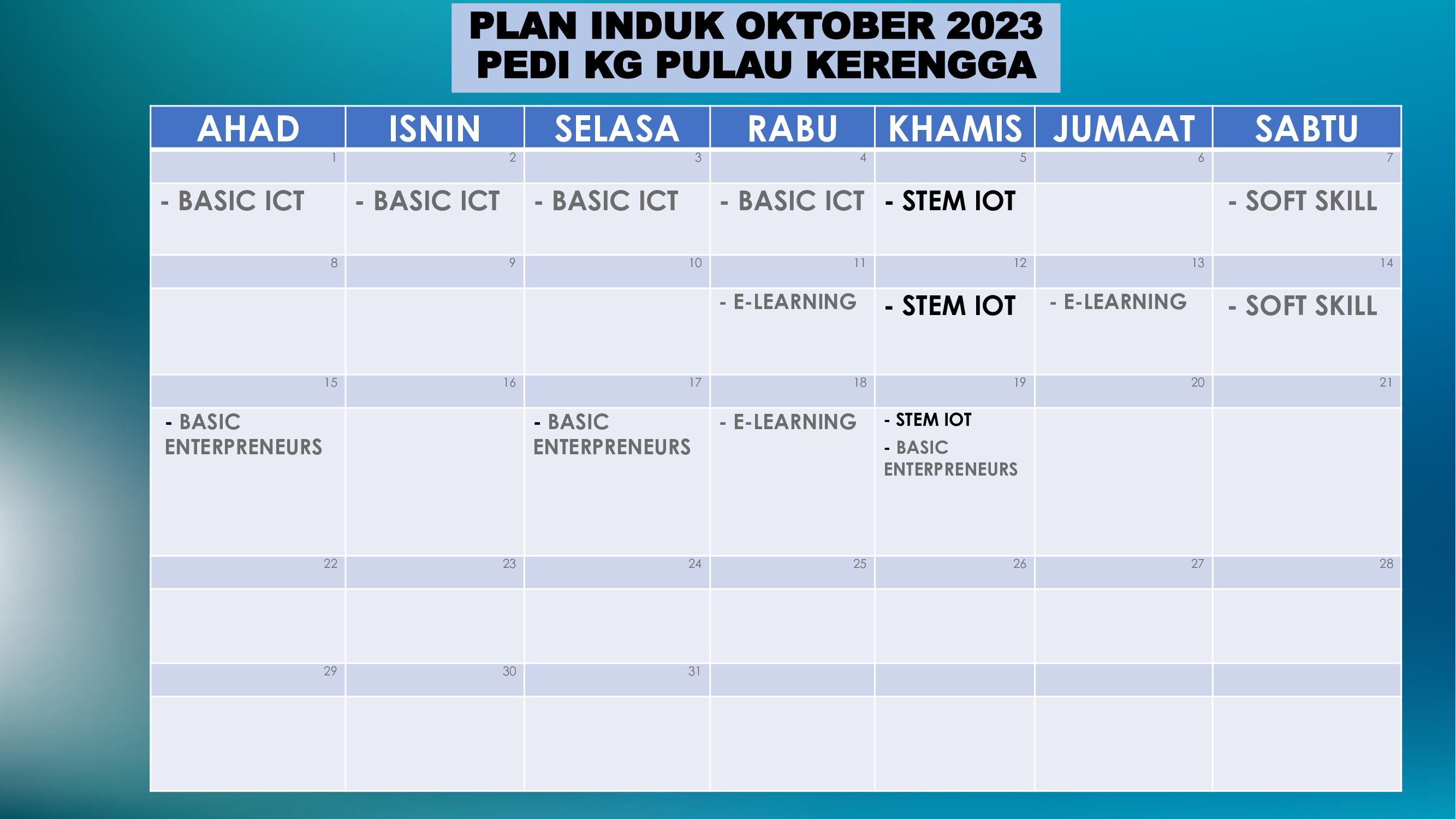 PLAN INDUK OKTOBER 2023